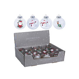 Красный Новый Год Шар с Фигуркой 1 шт