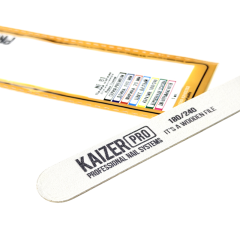 Пилка мягкая для маникюра шлифовочная Kaizer Pro Прямая Деревянная 18 см 180/240 NF-81 1 шт