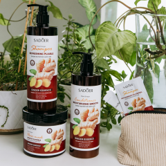 Шампунь для волос с экстрактом имбиря Sadoer Ginger Essence Refreshing Pliable Shampoo 500 мл