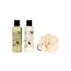 Подарочный набор Elegant Golden Leaf Shower + Body Lotion + Bath Sponge 150 мл+150 мл+1 шт