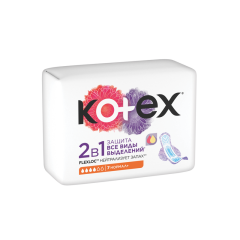 Гигиенические прокладки Kotex Normal 2в1 4 капель 7 шт