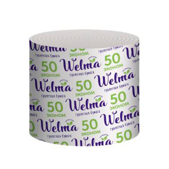 Туалетная бумага однослойная Welma Эконом 50 м 1 шт