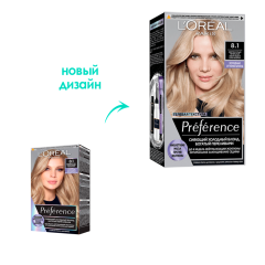 Стойкая краска для волос L'Oreal Paris Preference Cool Blonds 8.1 Светло-русый пепельный 273 мл
