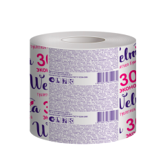 Туалетная бумага однослойная с втулкой Welma Эконом 30 м 1 шт