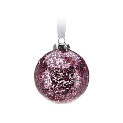 Ёлочное украшение Koopman International Pink New Year Розовый Новый Год Шар 1 шт