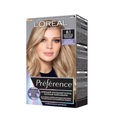 Стойкая краска для волос L'Oreal Paris Preference Cool Blonds 8.1 Светло-русый пепельный 273 мл
