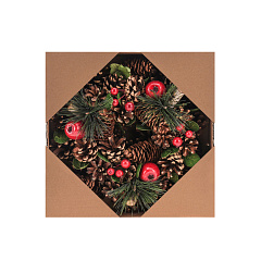 Декорация Koopman International Red New Year Красный Новый Год Венок Рождественский 1 шт