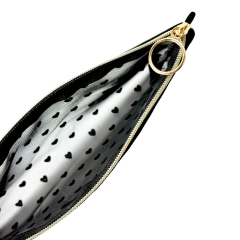 Косметичка Accessories Прямоугольная Сеточка Сердечки Чёрная