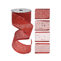 Лента декоративная в мотк Home Collection Красная 4х270см 1 шт