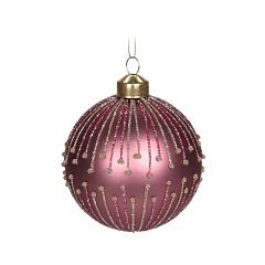 Ёлочное украшение Koopman International Pink New Year Розовый Новый Год Шар с Блестками 1 шт