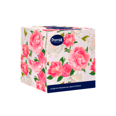 Салфетки бумажные в коробке Бумфа Premial Многослойные Белые 70 шт