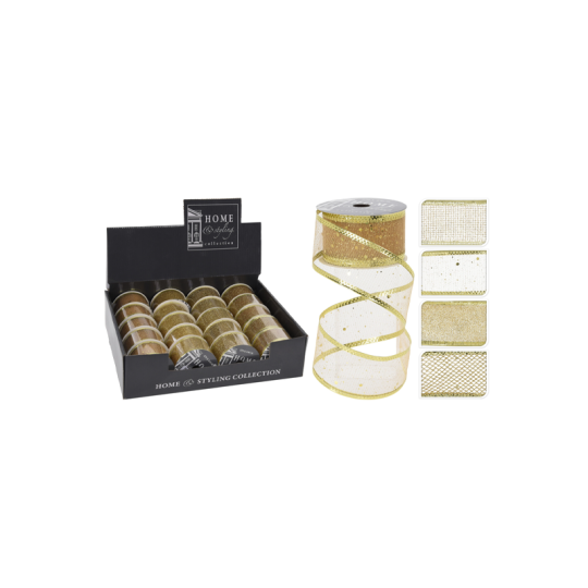 Лента декоративная в мотке Home Collection Золото 4х270см 1 шт
