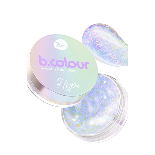 Гель-глиттер для волос, лица и тела 7 DAYS Beauty Glitter Gel т.02 Hype 25 г