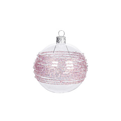 Елочное украшение Koopman International Pink New Year Розовый Новый Год Шар 1 шт