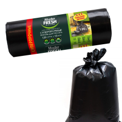 Пакеты для мусора Master Fresh XXL Суперпрочные 120 л Черные 23 мкм 10 шт