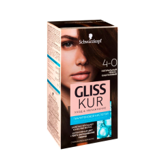 Стойкая краска для волос Глисс Кур Уход и Увлажнение т. 4-0 Тёмно-каштановый 135 мл