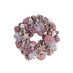 Декорация Koopman International Pink New Year Розовый Новый Год Венок Рождественский 1 шт