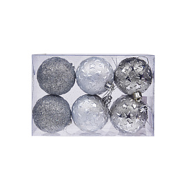 Звезды d=6 см Серебро 6 шт